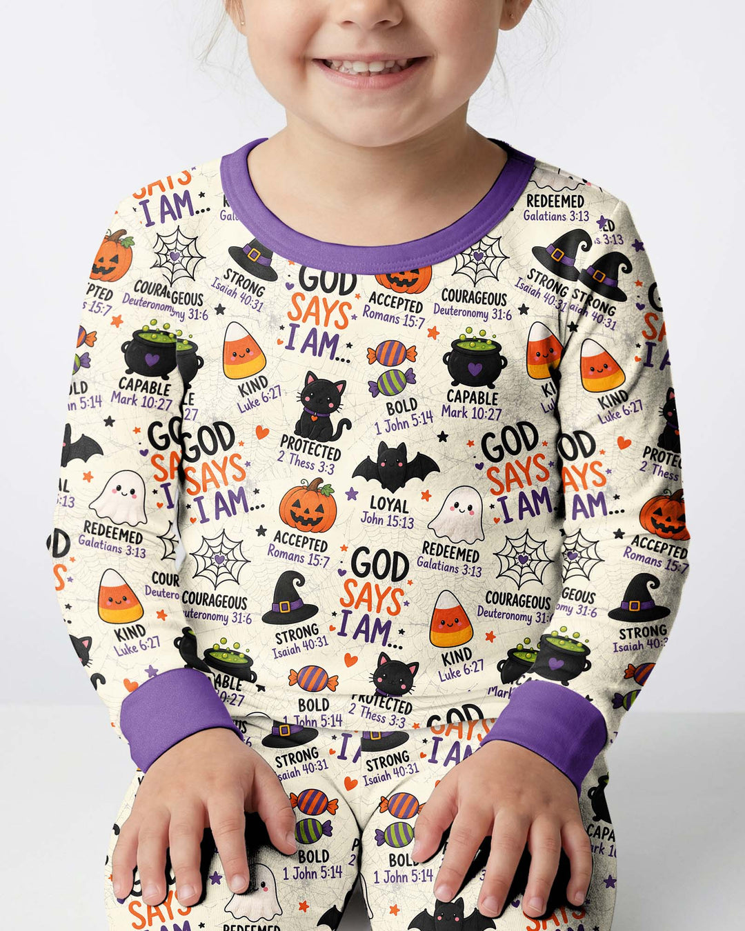 Halloween God Says I Am Bamboo Two Piece Long Sleeve Pajama Set