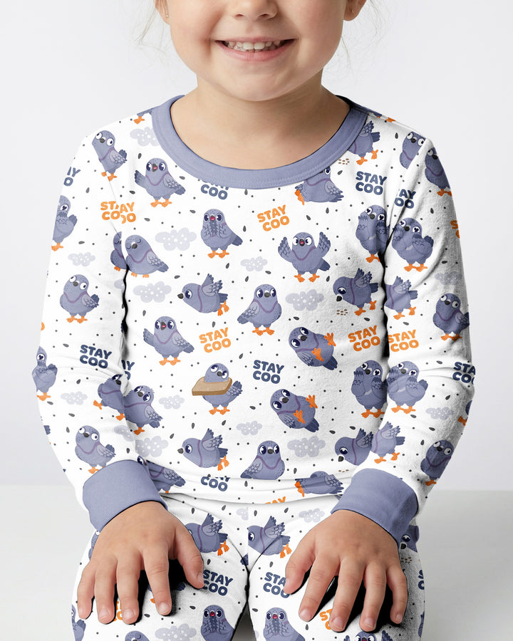 Pigeon Stay Coo Bamboo Two Piece Long Sleeve Pajama Set