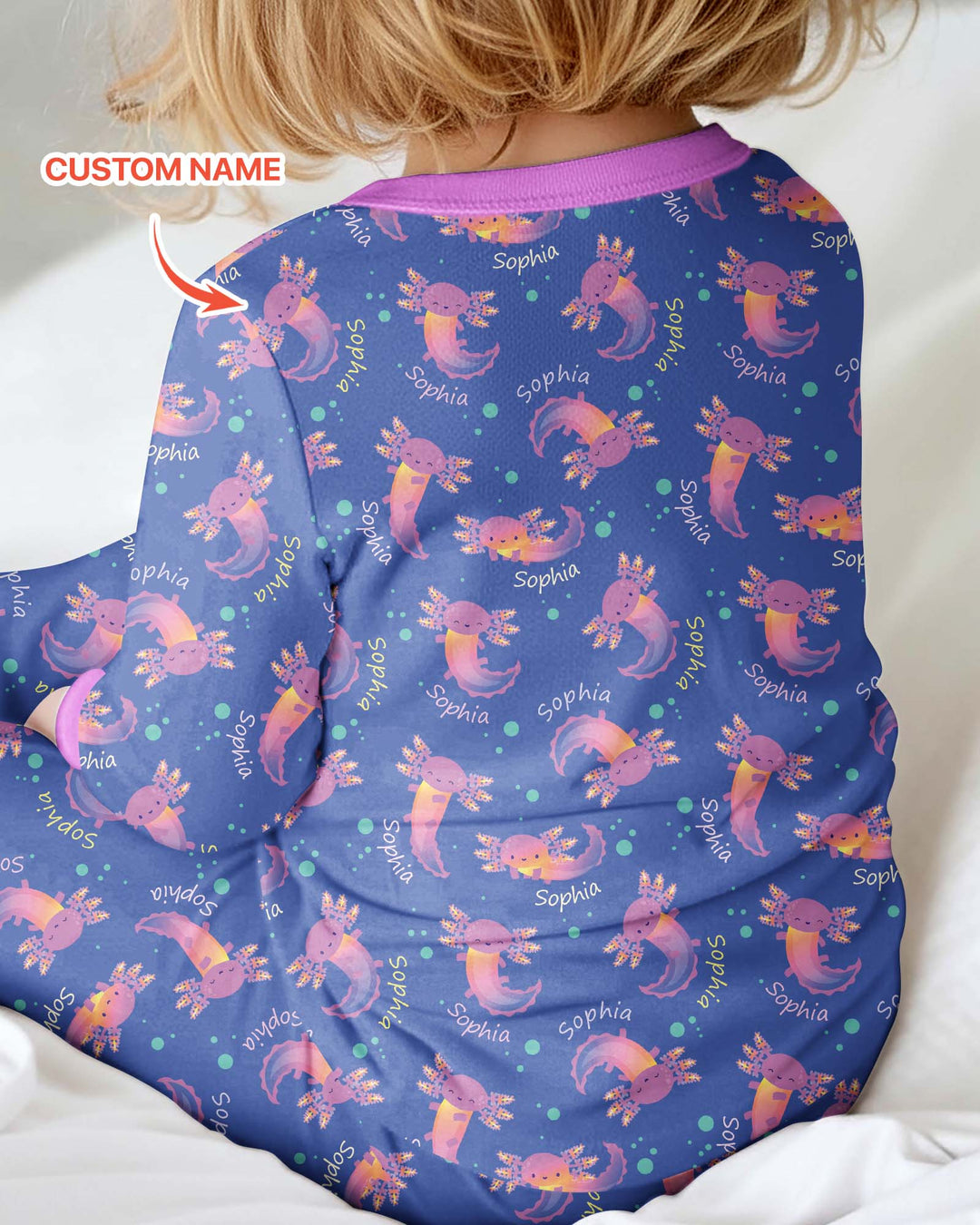 Axolotl Glow Custom Name Bamboo Convertible Zippy