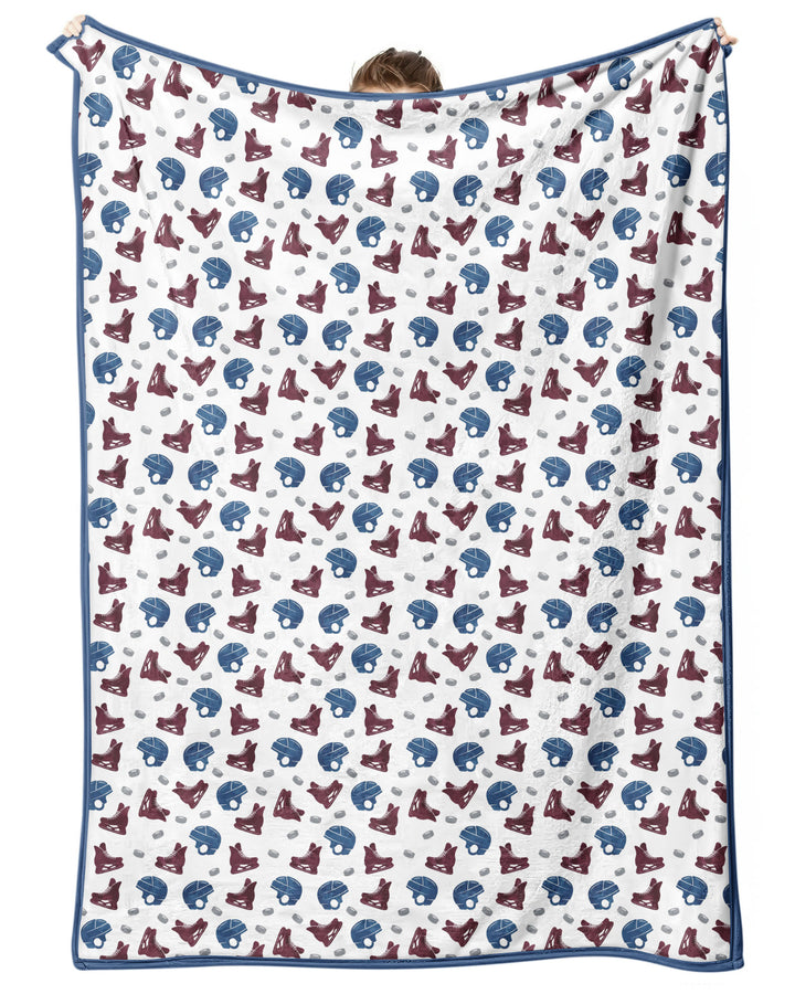 Hockey - Pucks & Gear Bamboo Blanket