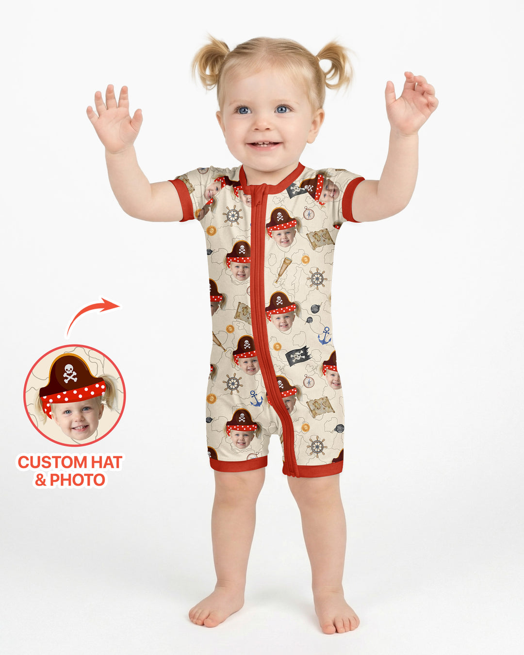 Custom Photo Treasure Map Adventures Family Matching Bamboo Shorty Zippy