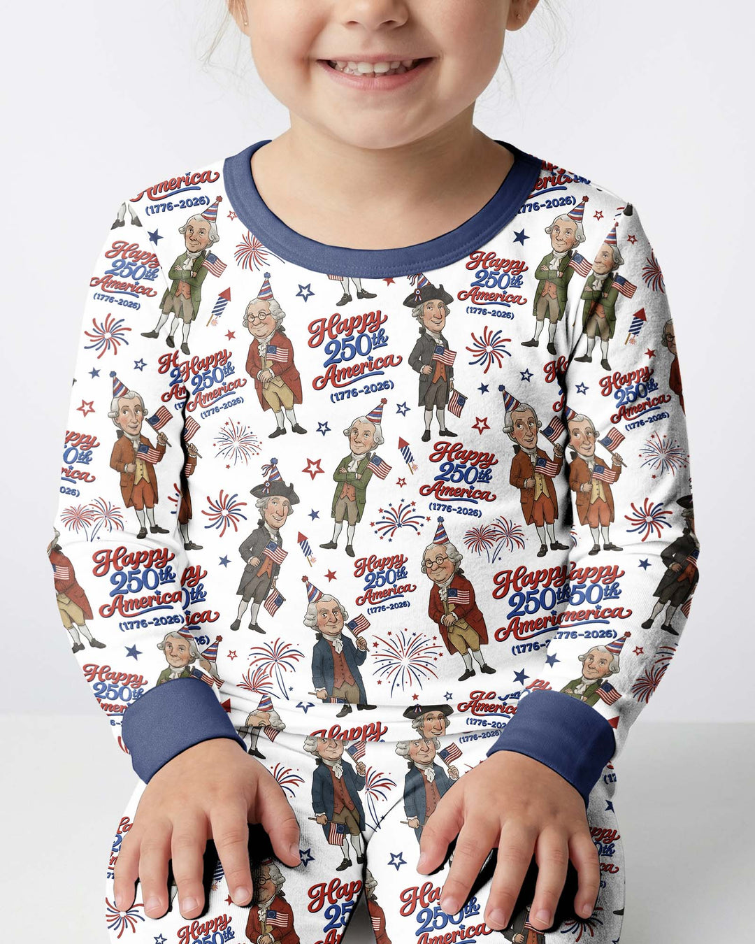 Party Like It's 1776 Family Matching Bamboo Two Piece Long Sleeve Pajama Set