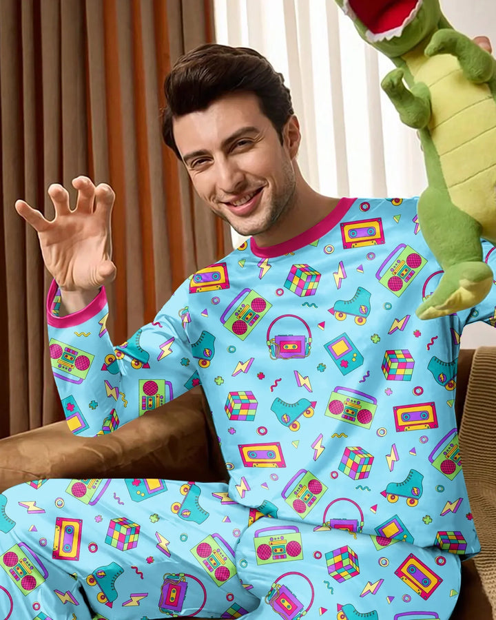 80s Retro Neon Bamboo Men's Pajama Set