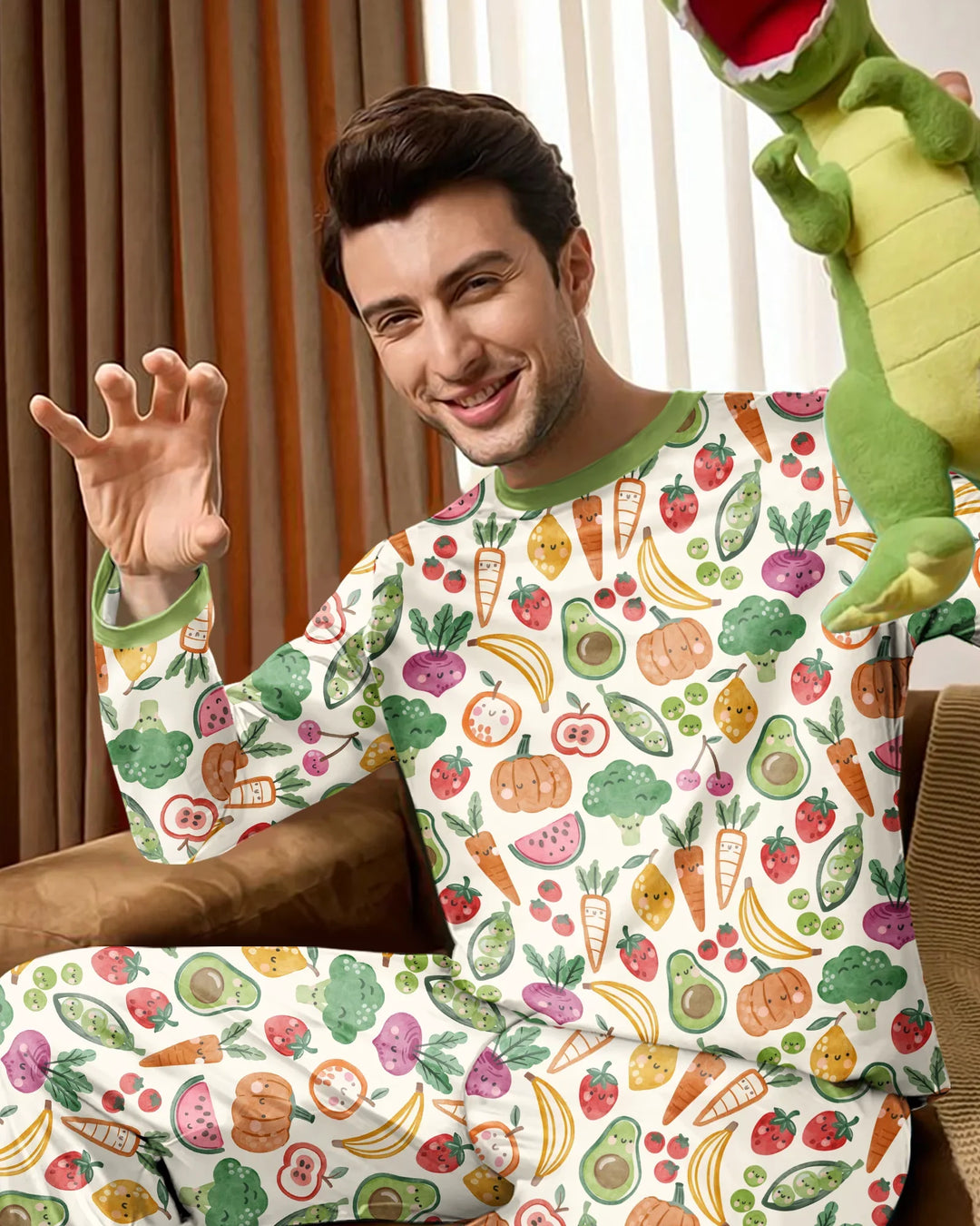 Veggie Friends Family Matching Bamboo Men's Pajama Set