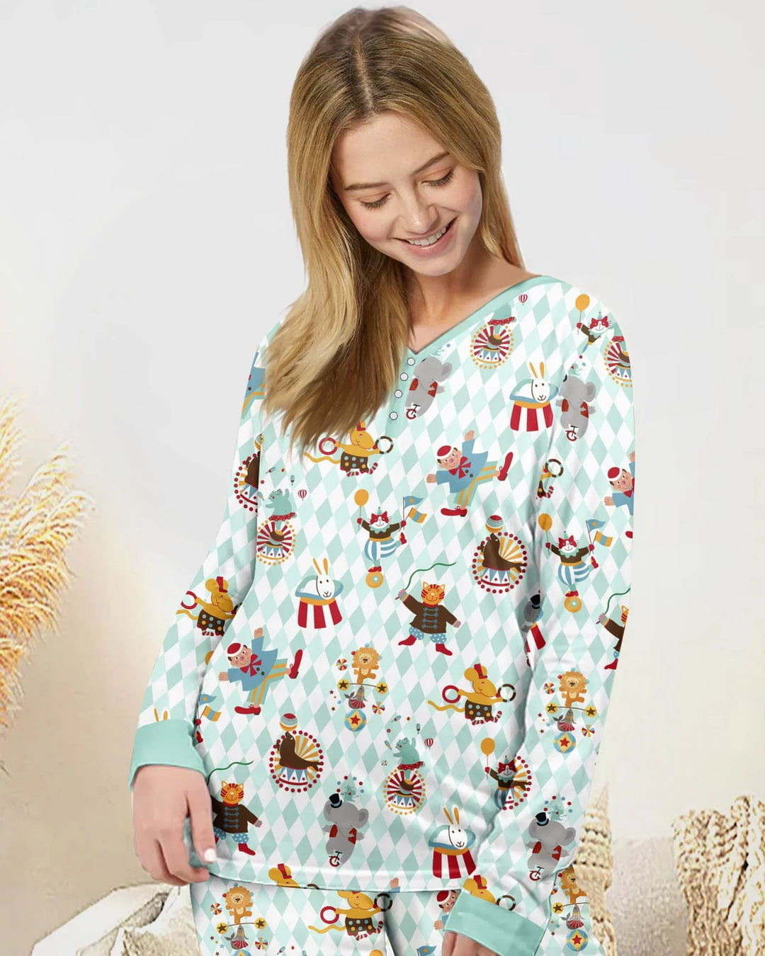 Circus Animal Bamboo Women Pajama Set