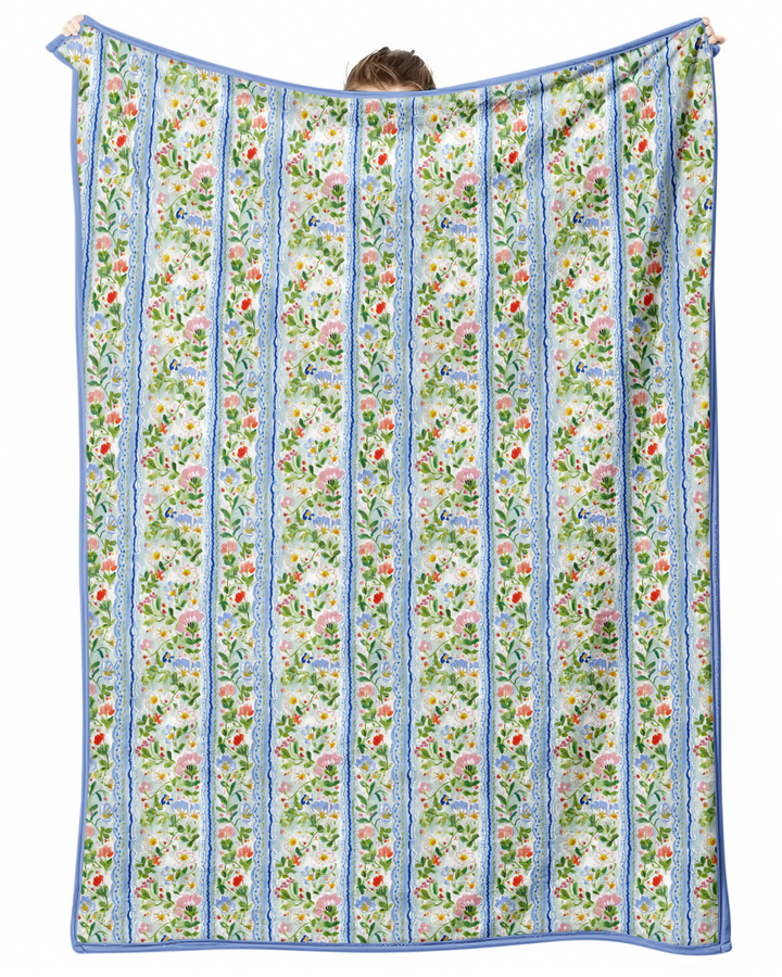 Paste Floral Girl Bamboo Blanket