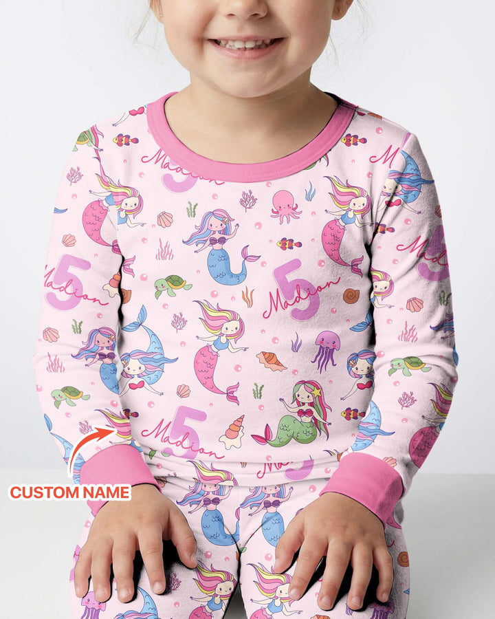 Zweiteiliges Langarm-Pyjama-Set mit Sommerfrüchten