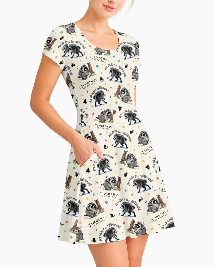 It's Okay to be Jimothy Bamboo Women’s Short Sleeve Twirl Dress