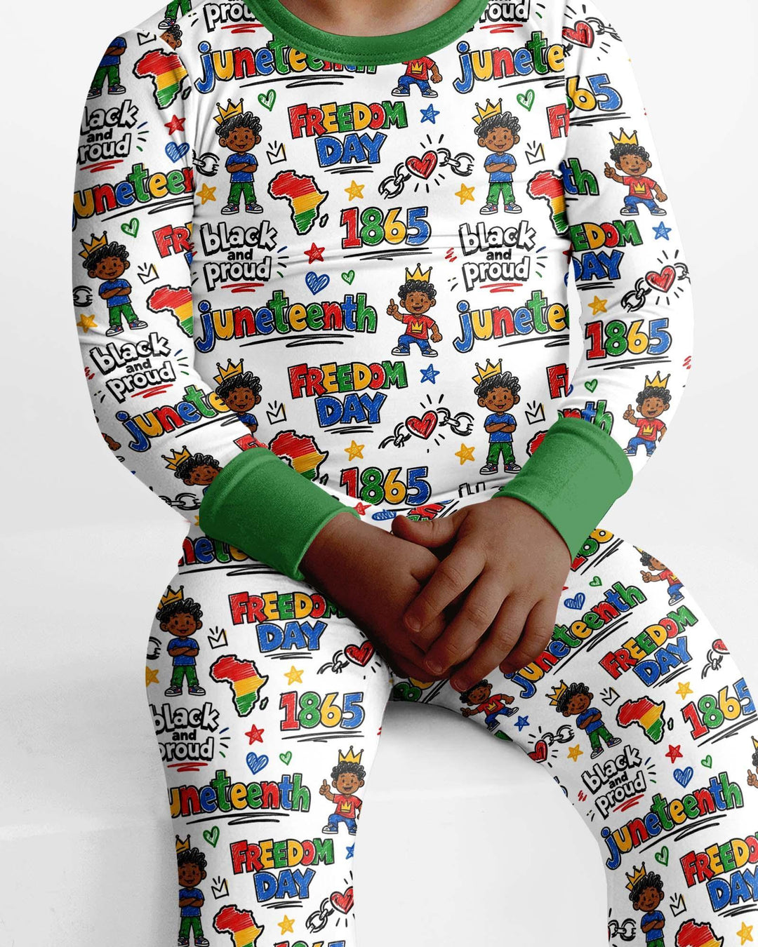 Juneteenth Black and Proud Bamboo Two Piece Long Sleeve Pajama Set