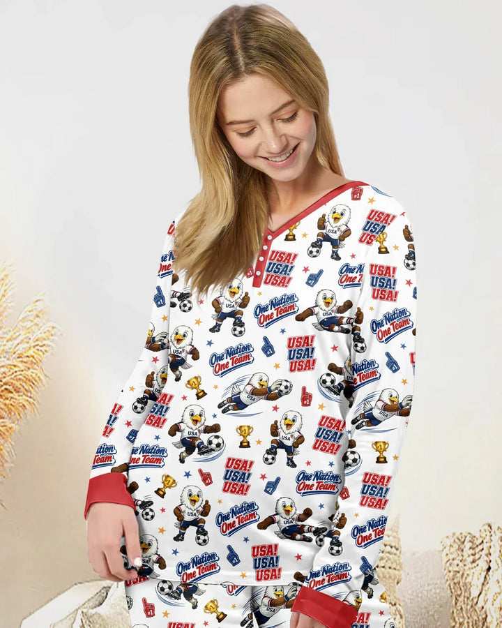 Soccer One Nation One Team Bamboo Women Pajama Set