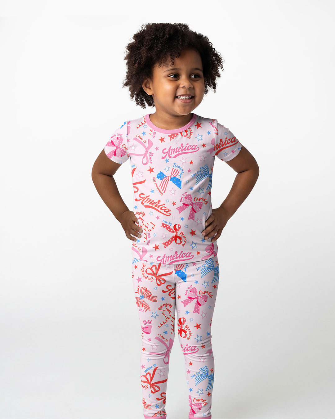 Zweiteiliges, kurzärmliges Pyjama-Set mit Marienkäfern