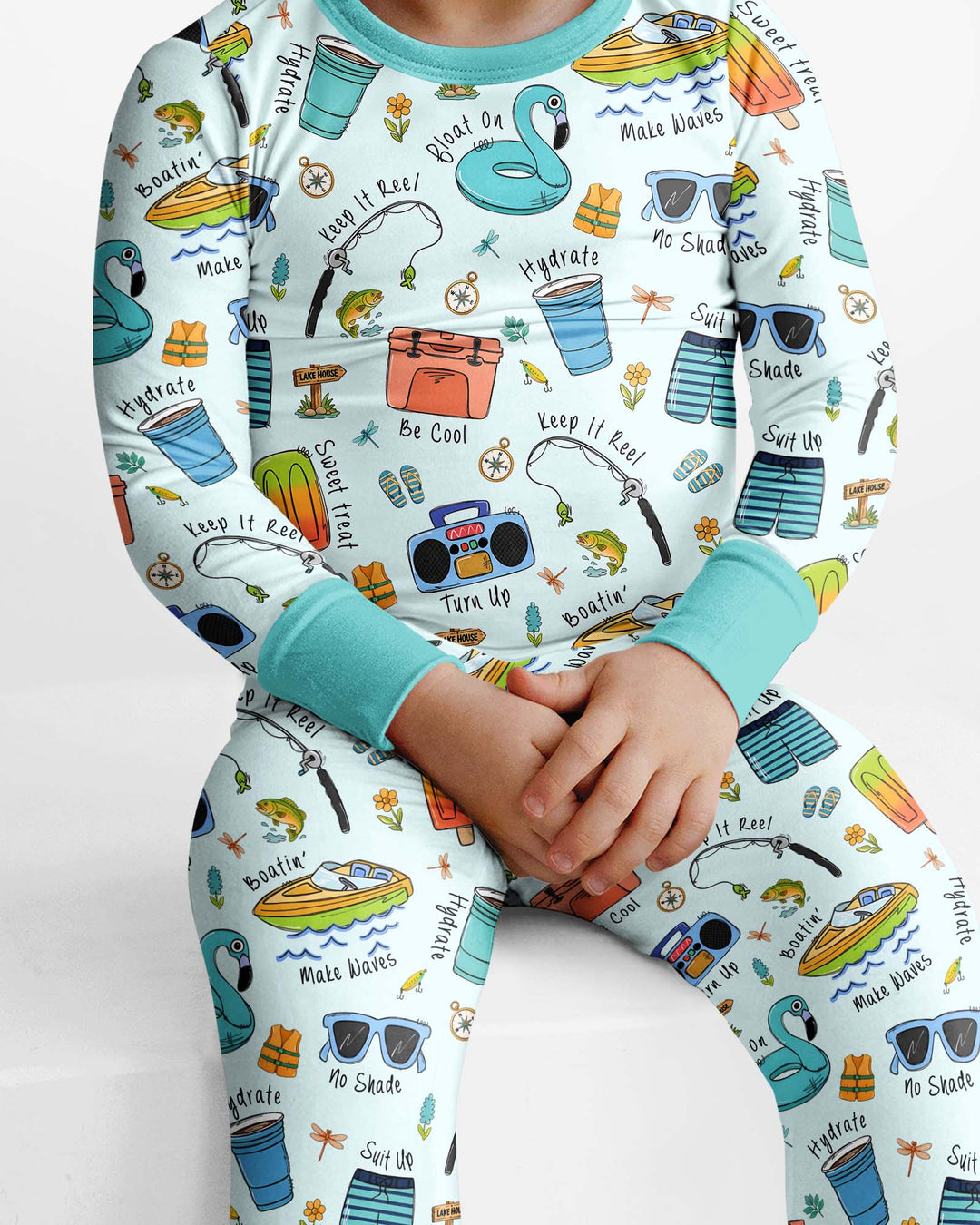 Zweiteiliges Langarm-Pyjama-Set mit Sommerfrüchten