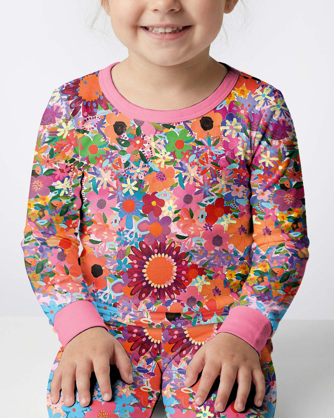Conjunto de pijama de dos piezas de bambú Rainbow Blooms