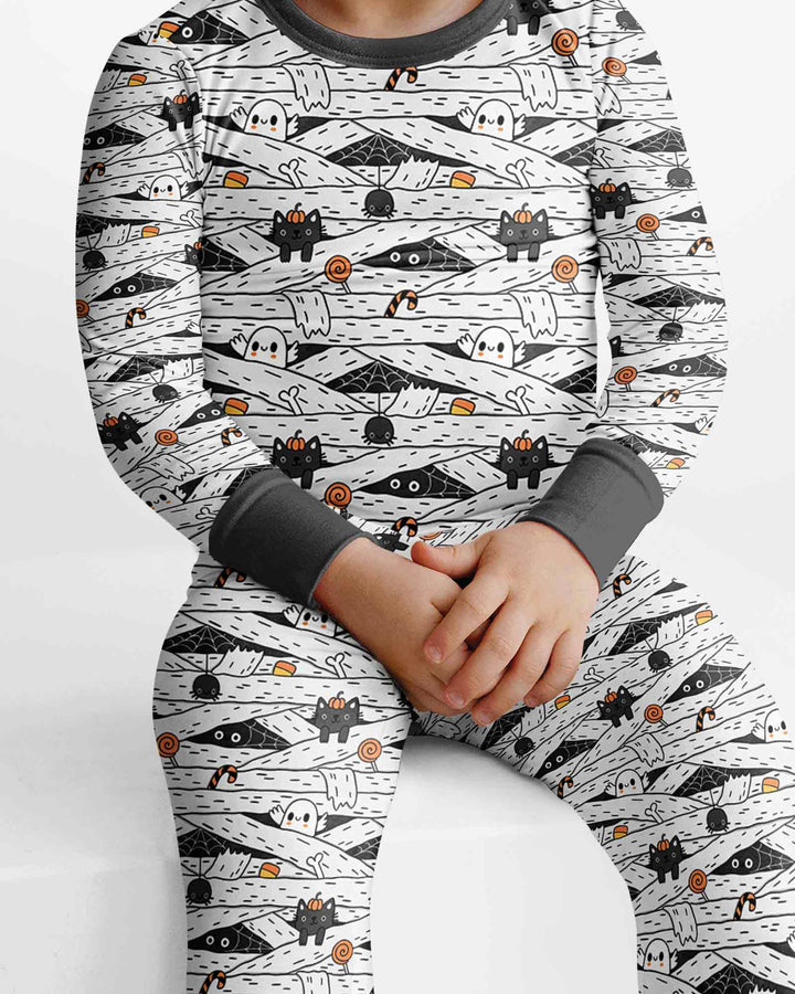 Zweiteiliges Langarm-Pyjama-Set mit Sommerfrüchten