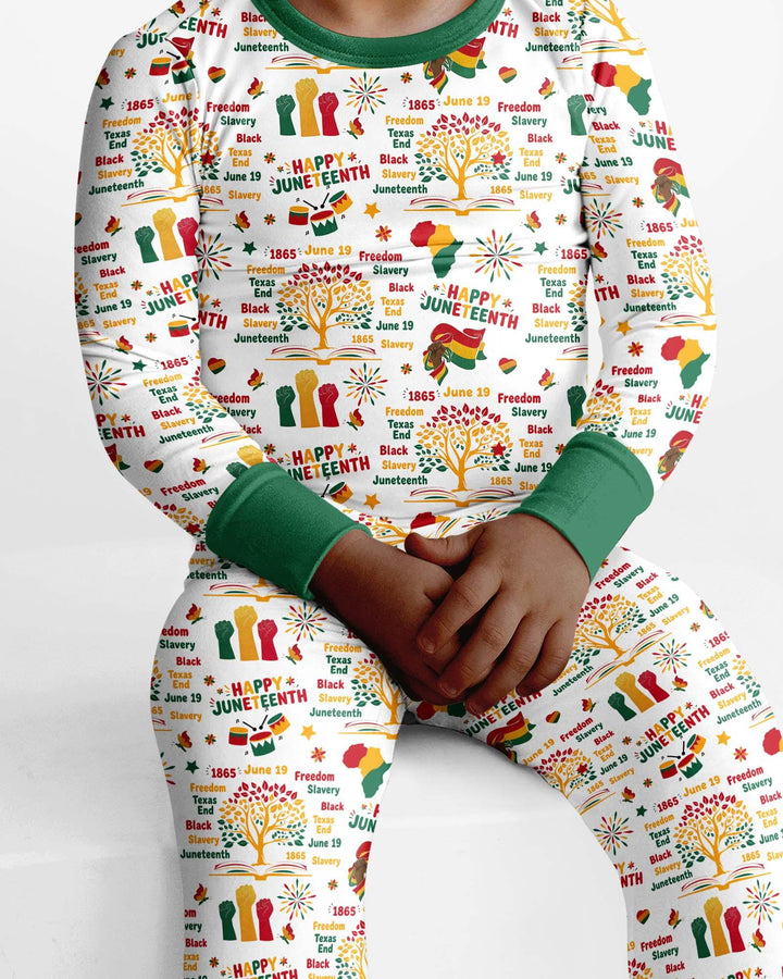 Happy Juneteenth Bamboo Two Piece Long Sleeve Pajama Set
