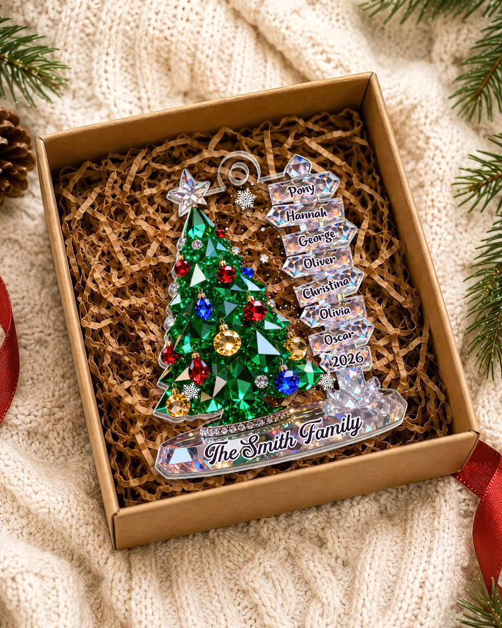 Family Signpost Custom Name 1-Side Acrylic Ornament