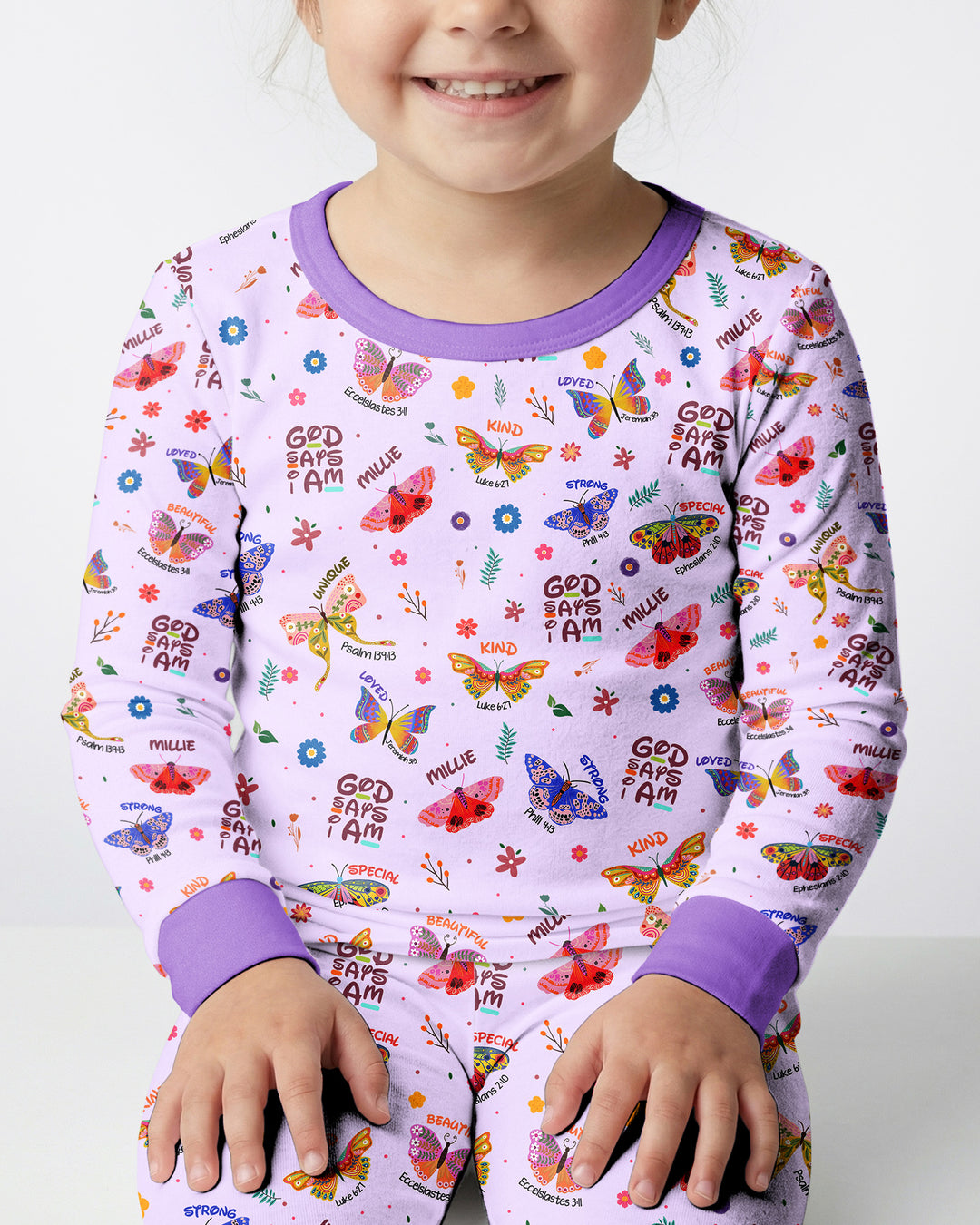 Zweiteiliges Langarm-Pyjama-Set mit Sommerfrüchten