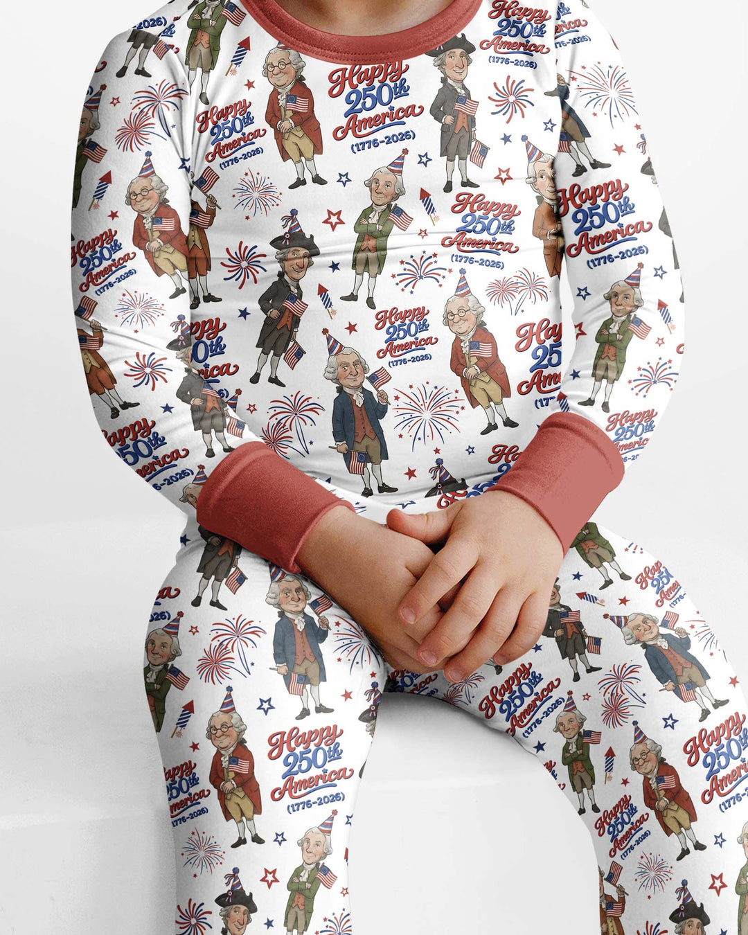 Party Like It's 1776 Family Matching Bamboo Two Piece Long Sleeve Pajama Set