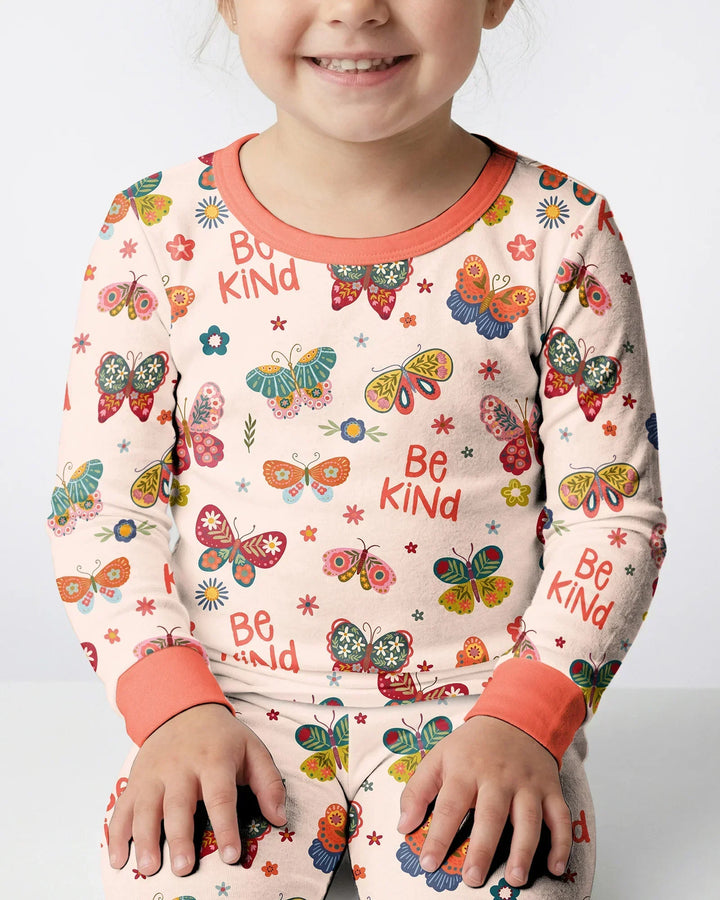 Zweiteiliges Langarm-Pyjama-Set mit Sommerfrüchten