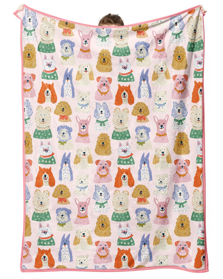 Puppy Portrait Bamboo Blanket