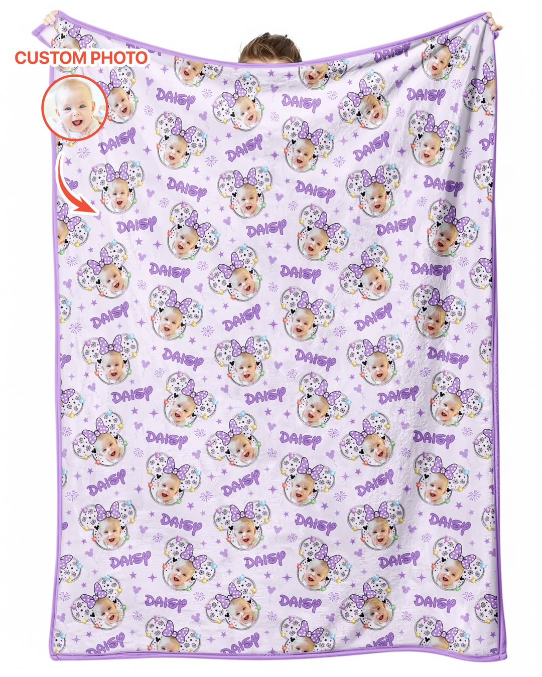 Custom Photo Little Princess Bamboo Blanket