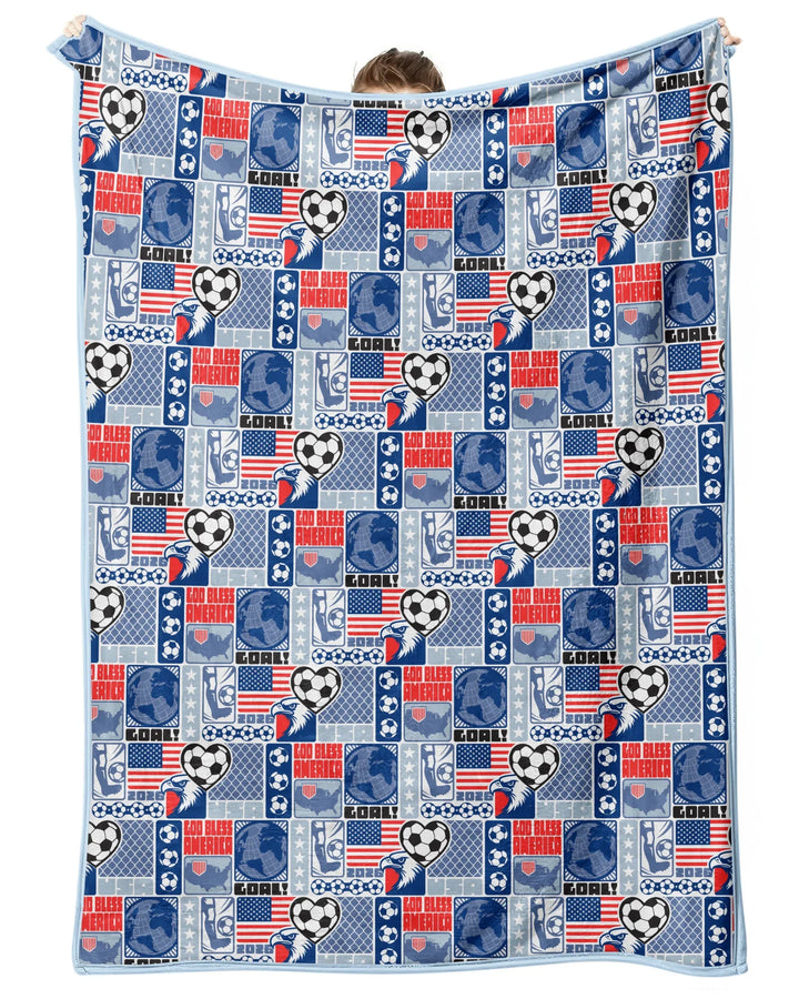 World Soccer God Bless America Bamboo Blanket