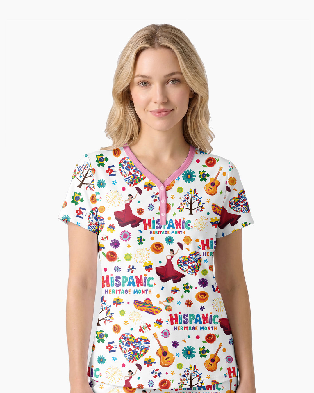 Fiesta Hispanic Heritage Month Bamboo Women Short Sleeve Short Pajama Set
