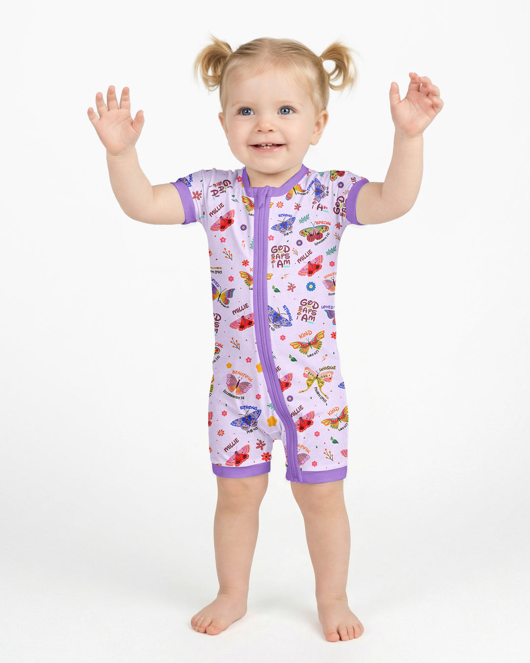 Custom Name God says I am Butterfly Bamboo Shorty Zippy