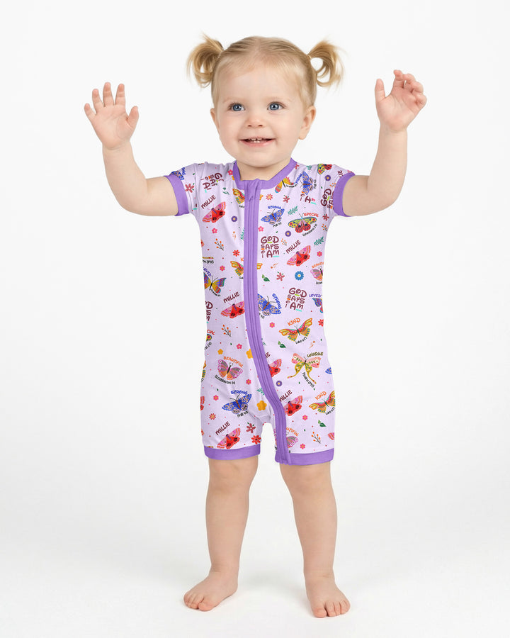 Custom Name God says I am Butterfly Bamboo Shorty Zippy