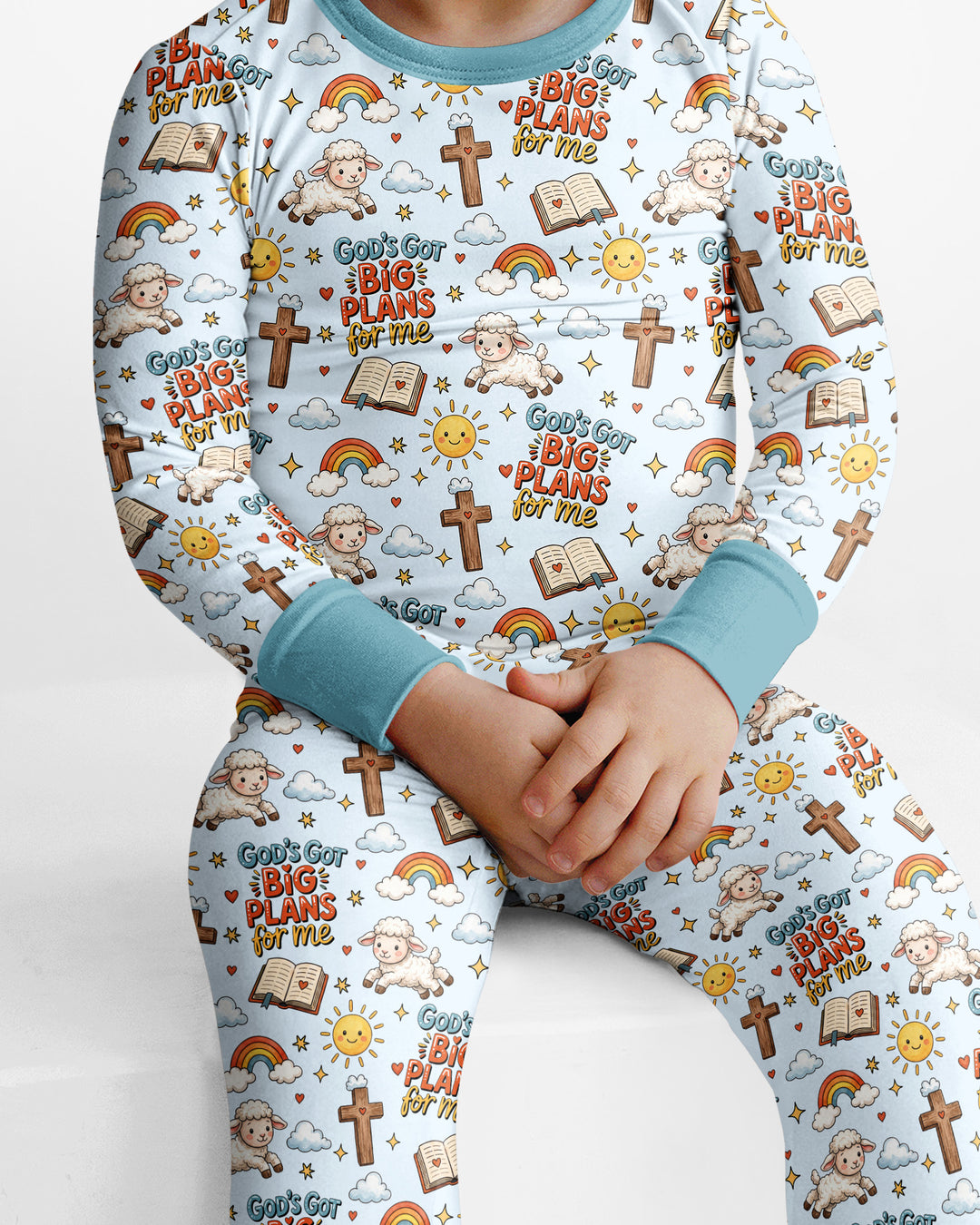 Zweiteiliges Langarm-Pyjama-Set mit Sommerfrüchten