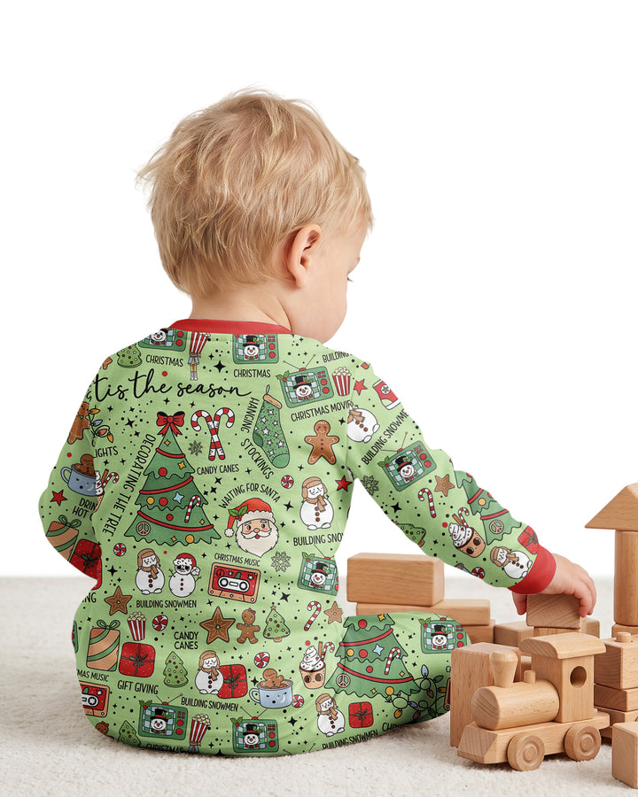 Christmas lights Bamboo Two Piece Long Sleeve Pajama Set