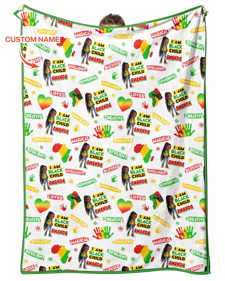 Custom Name I Am Black Child Magical Bamboo Blanket