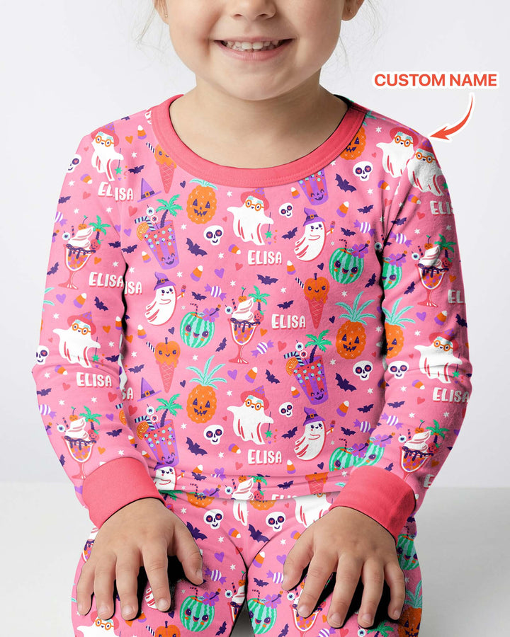 Zweiteiliges Langarm-Pyjama-Set mit Sommerfrüchten