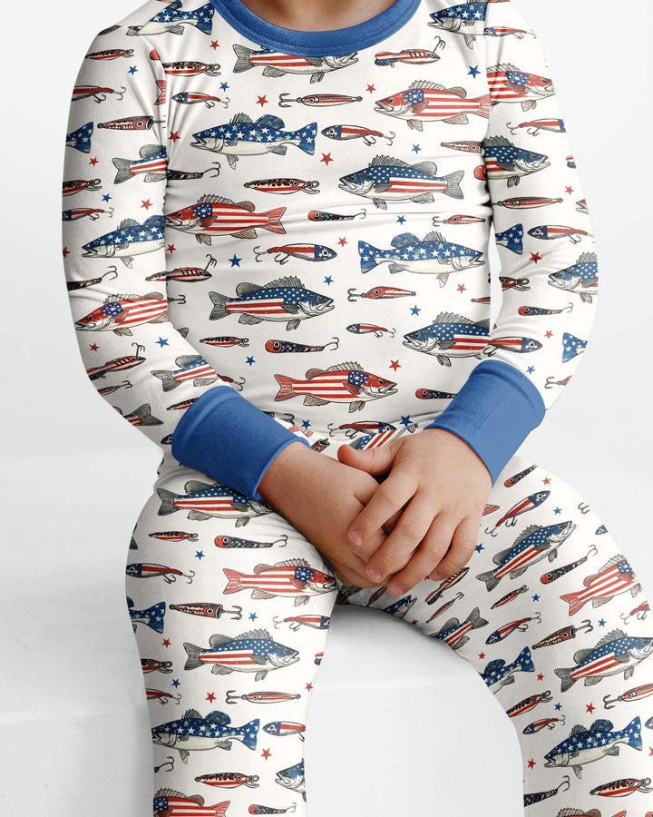 Conjunto de pijama de dos piezas de bambú de manga larga