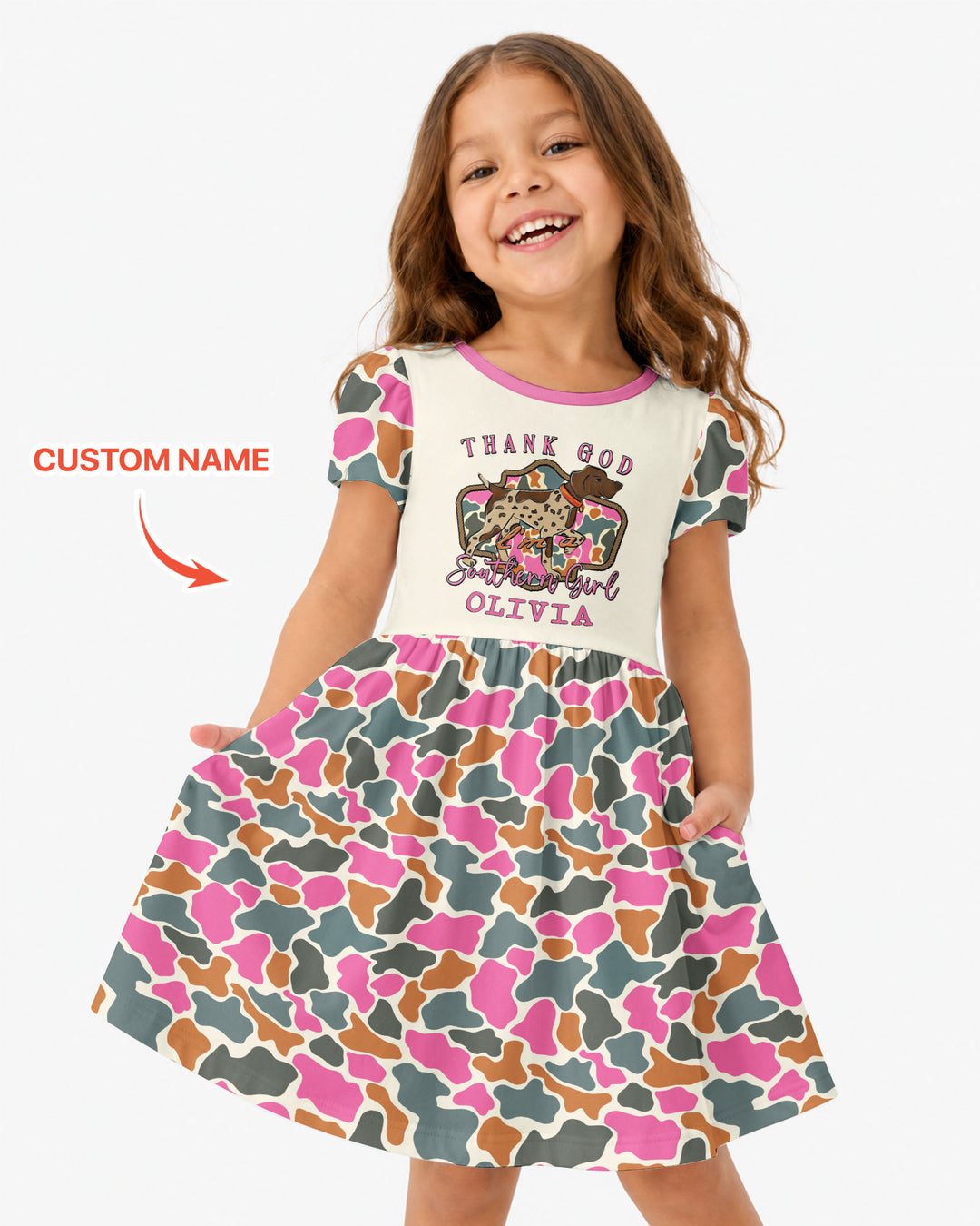 Custom Name Thank God I'm a Southern Bamboo Twirl Dress