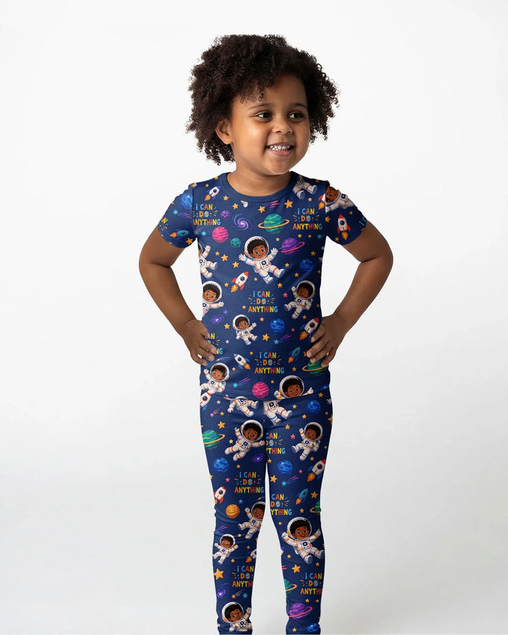 Conjunto de pijama de dos piezas de manga corta de bambú