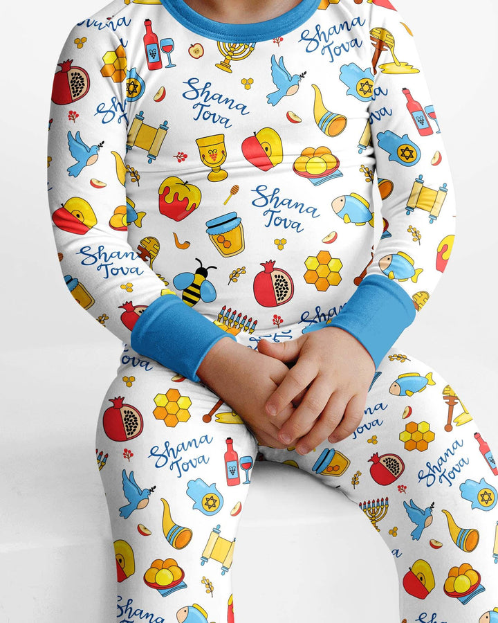 Shanah Tovah U'Metukah Bamboo Two Piece Long Sleeve Pajama Set