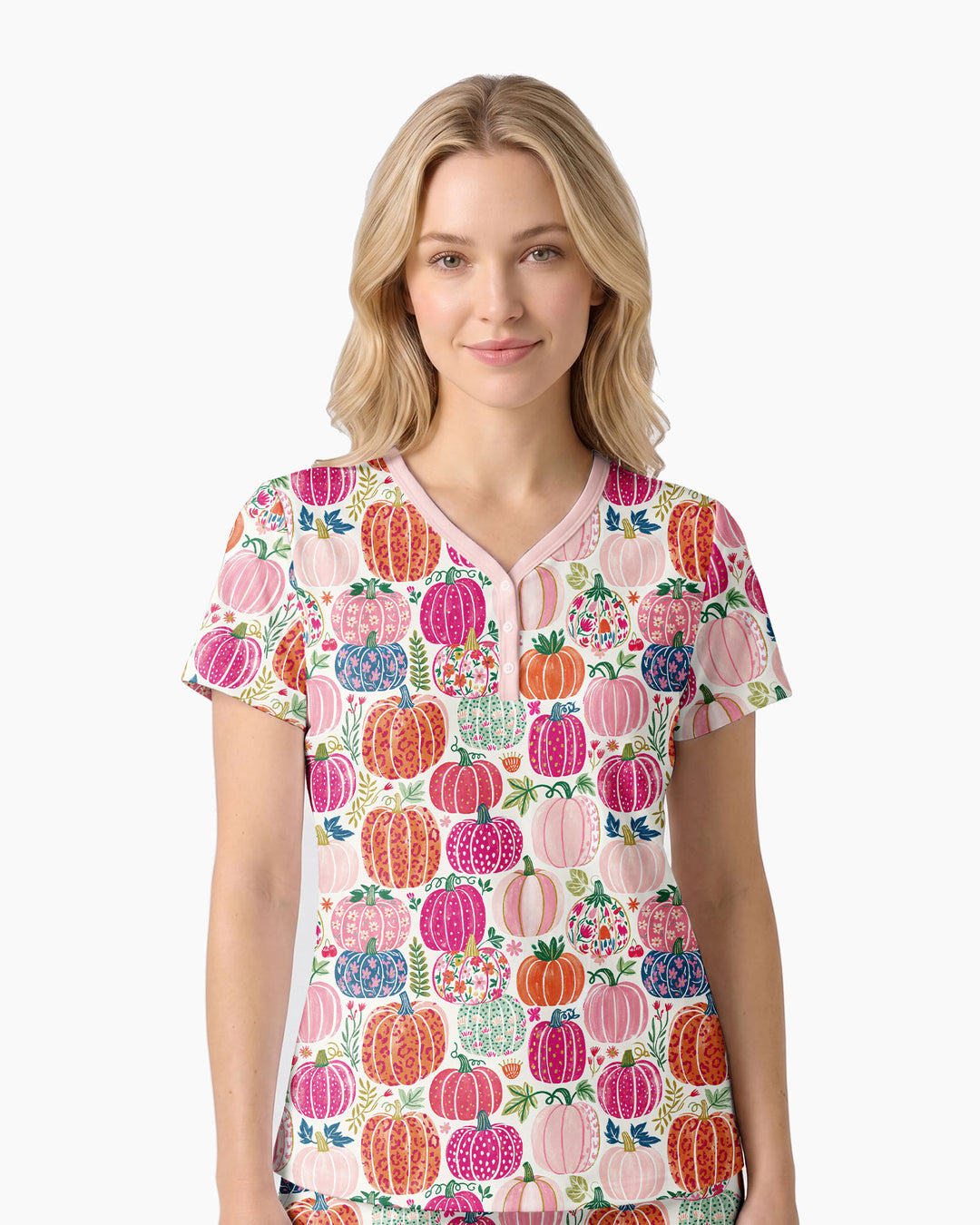 Pumpkin & Bloom Bamboo Women Short Sleeve Short Pajama Set