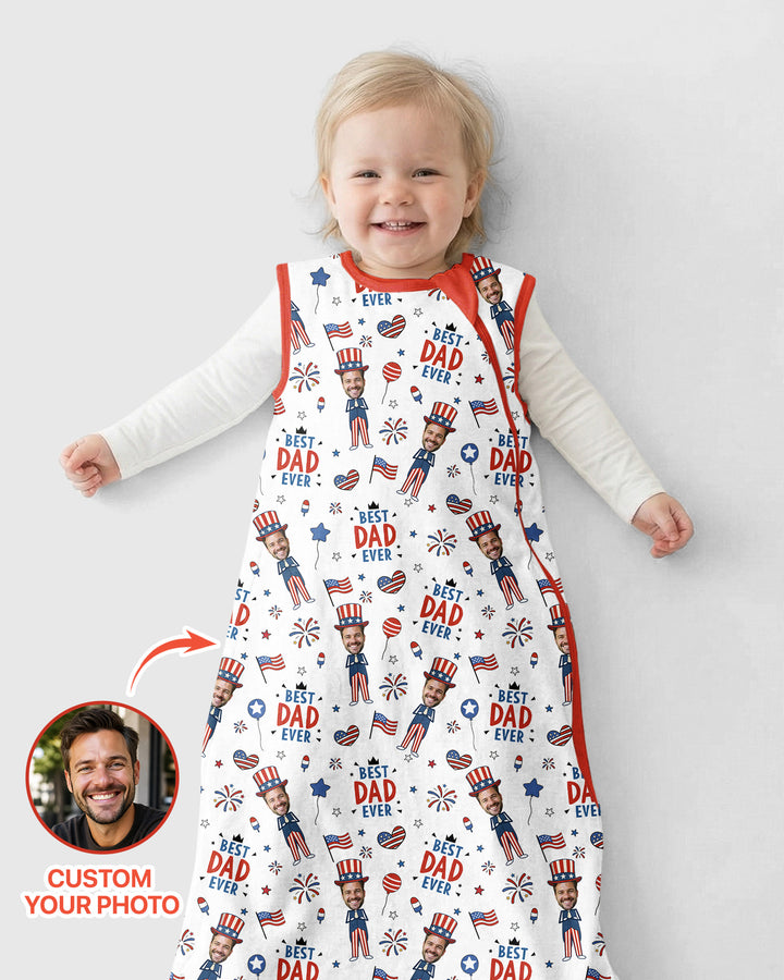 Custom Photo Best Patriotic Family Ever Bamboo Sleep Bag