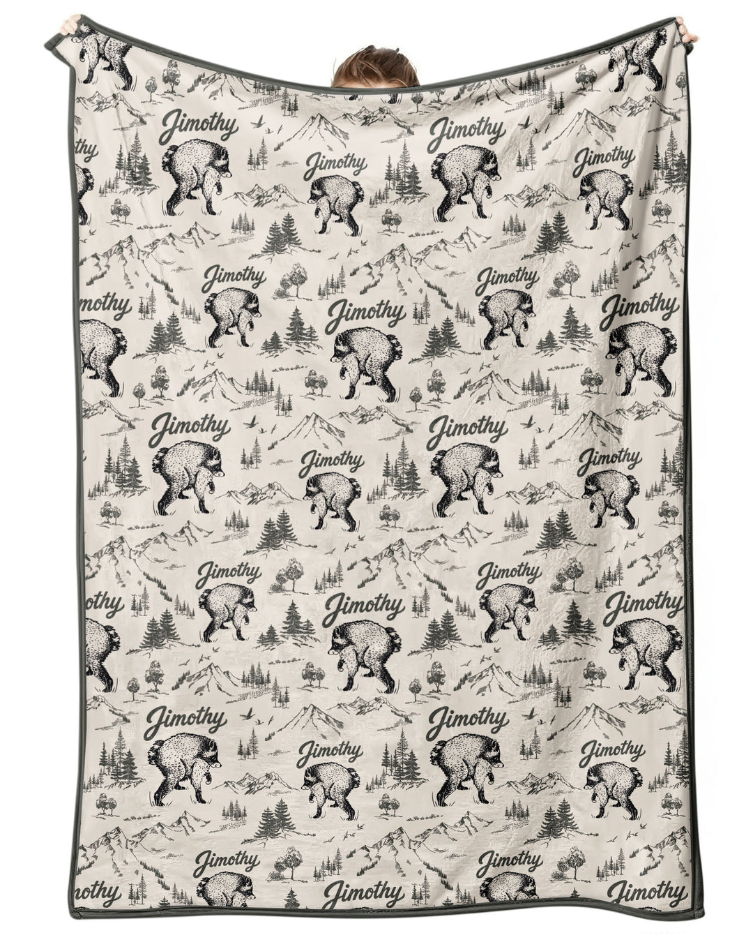 Vintage Jimothy Racoon Family Matching Bamboo Blanket