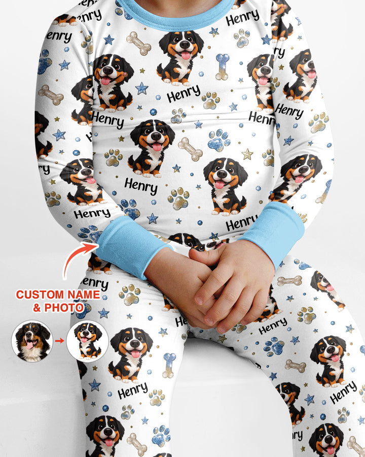 Little Cute Dogs Bamboo Two Piece Long Sleeve Pajama Set
