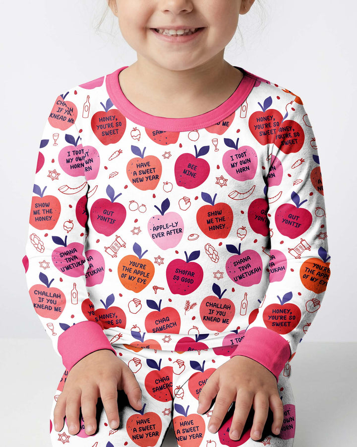 Rosh Hashanah Funny Jewish Puns Bamboo Two Piece Long Sleeve Pajama Set