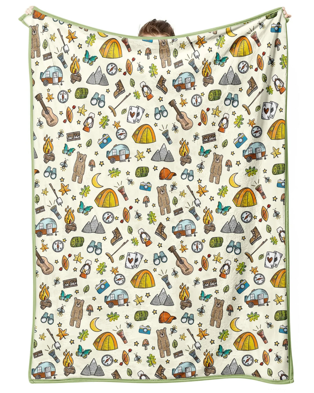 Love Camping Matching Family Bamboo Blanket