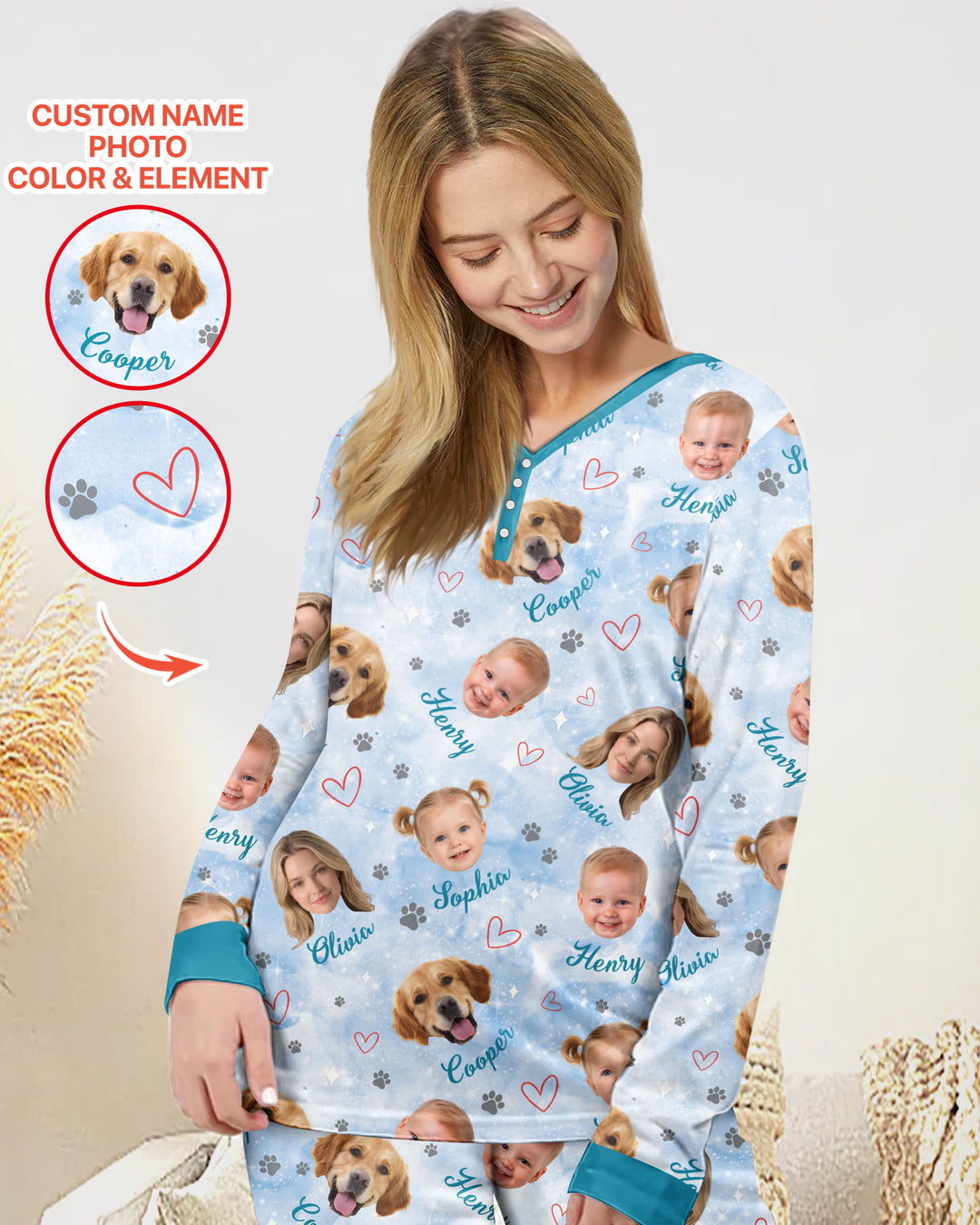 Personalized Family Matching Bamboo Women Pajama Set