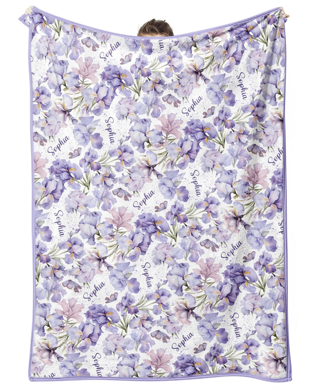 Custom Name Birth Month Flowers Bamboo Blanket