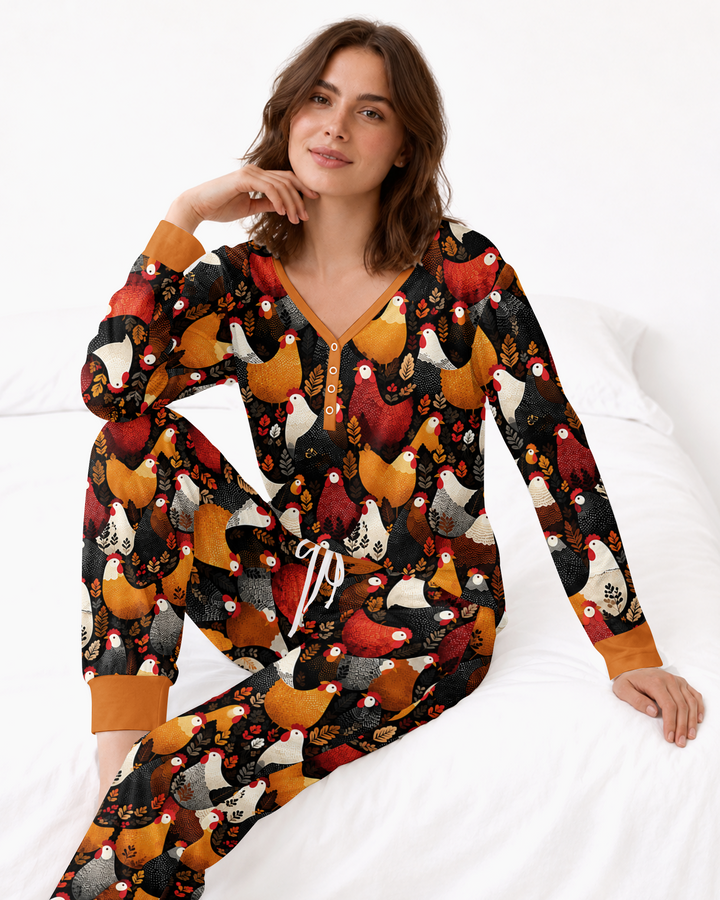 Chicken Coop Bamboo Women Pajama Set