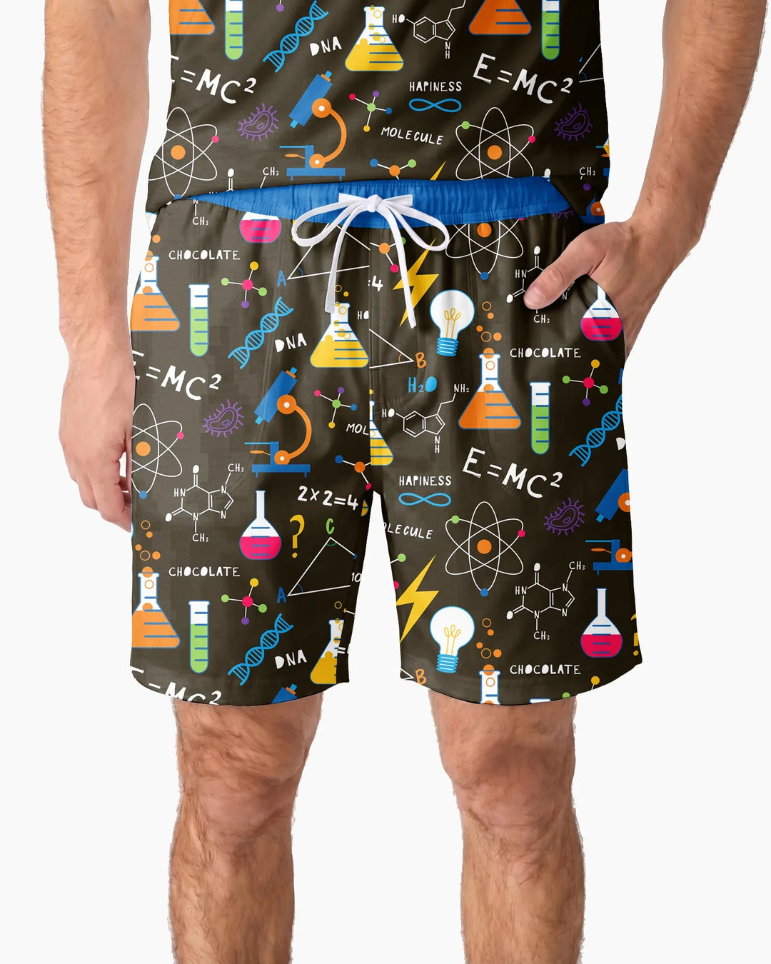 Science Explorer Family Matching Bamboo Men Short Sleeve Short Pajama Set