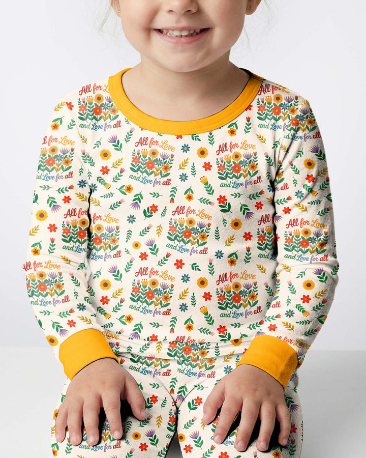 Love For All Family Matching Bamboo Two Piece Long Sleeve Pajama Set