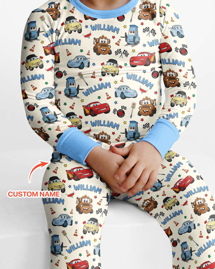 Car Movie Bamboo Two Piece Long Sleeve Pajama Set
