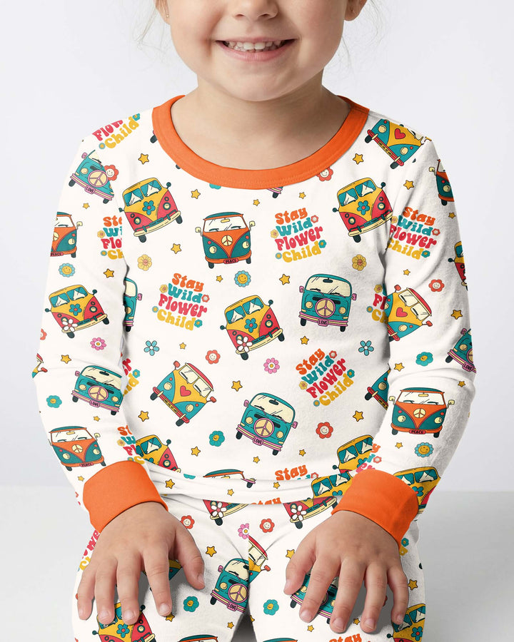 Stay Wild Flower Child Bamboo Two Piece Long Sleeve Pajama Set